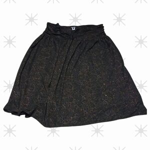 Elegant Black Skirt / Red Metallic Sparkle Threads